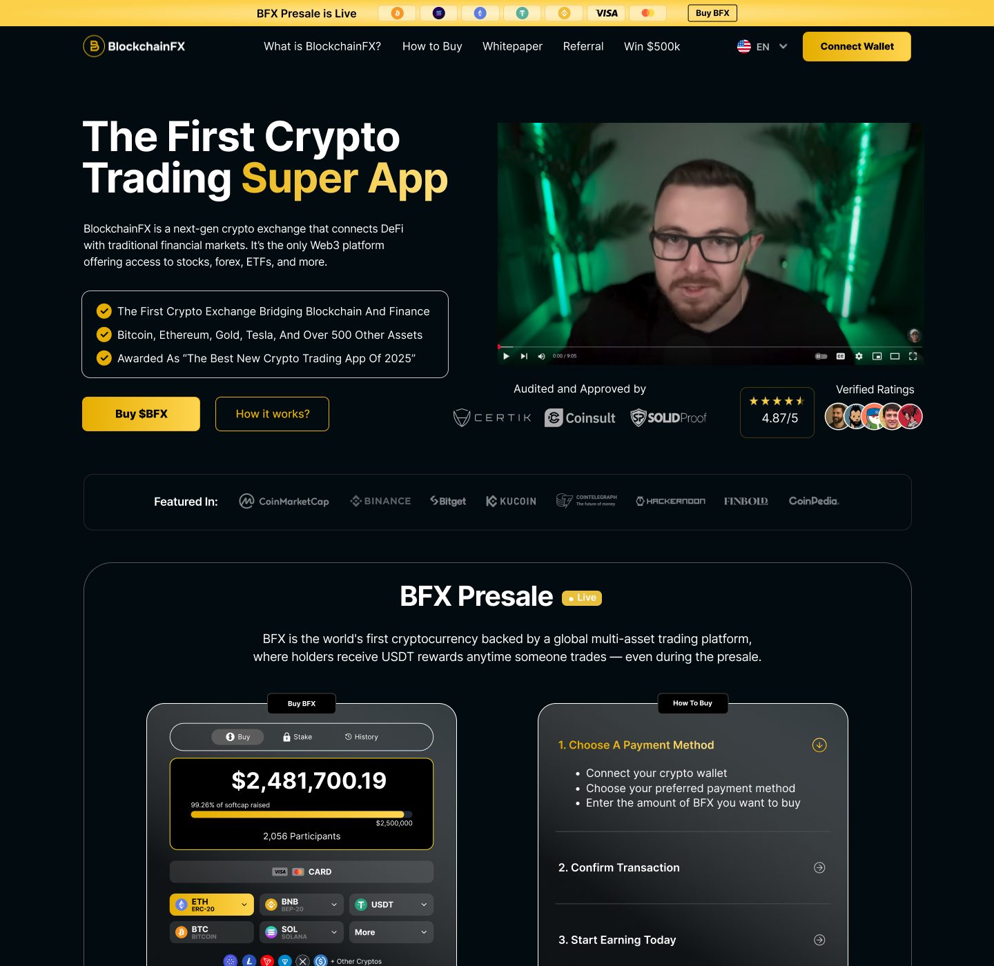 BlockchainFX website